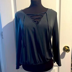 Aeropostale long sleeve criss cross shirt